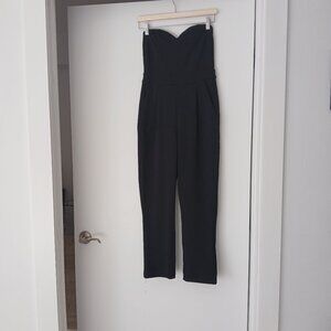 Express Black Strapless Sweetheart Neck Jumpsuit